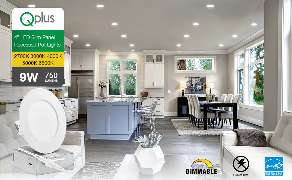 4 Inch Recessed LED Slim Panel Pot Lights