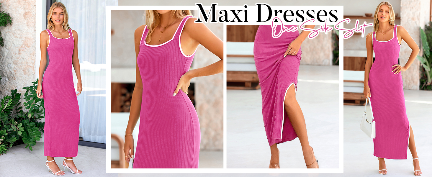 ribbed dress for women sleeveless dresses for women casual summer long dresses for women