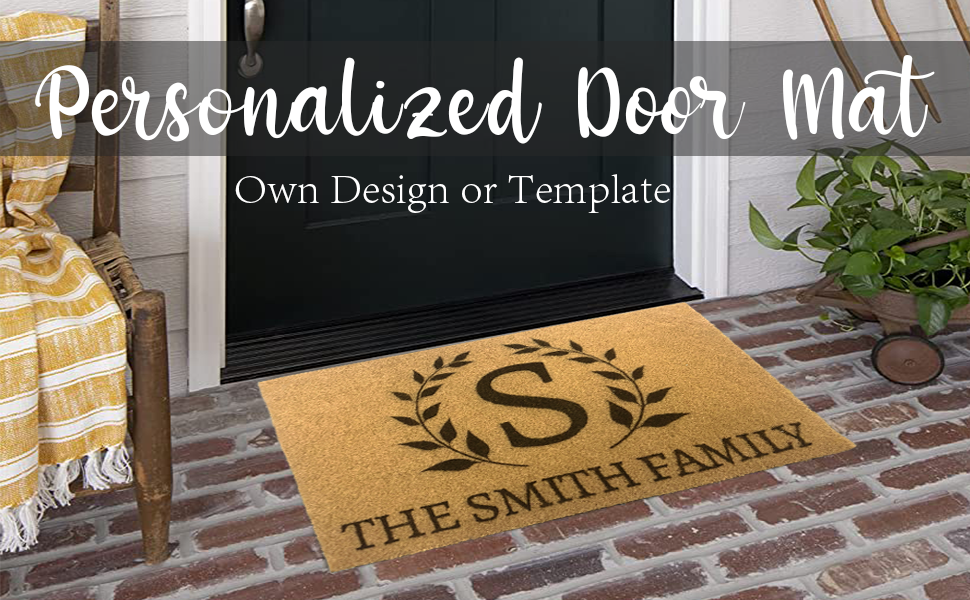Personalized Door Mat Custom Door Mats for Front Door Patio Entryway Monogram