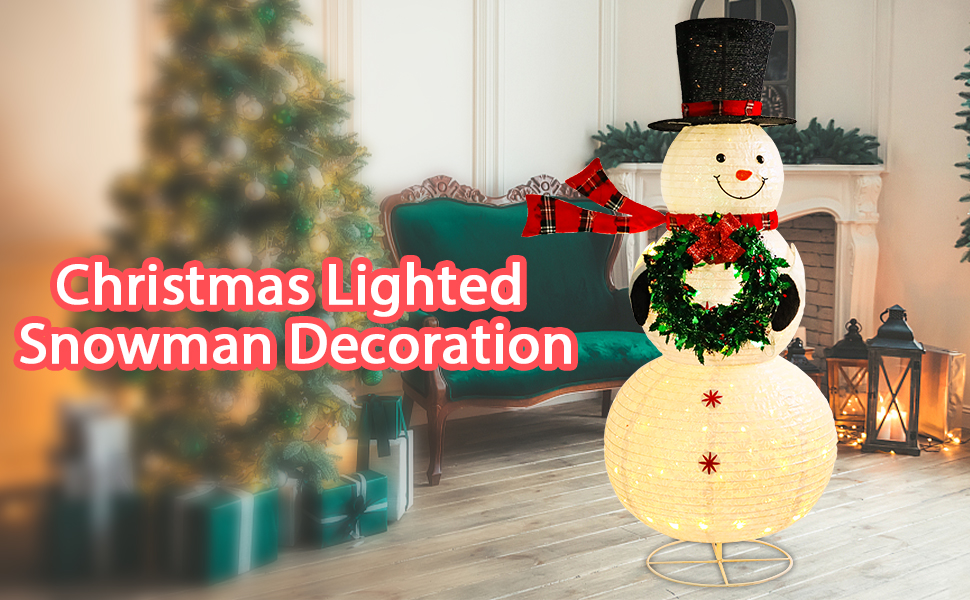 6FT Lighted Christmas Snowman Outdoor Decoration with