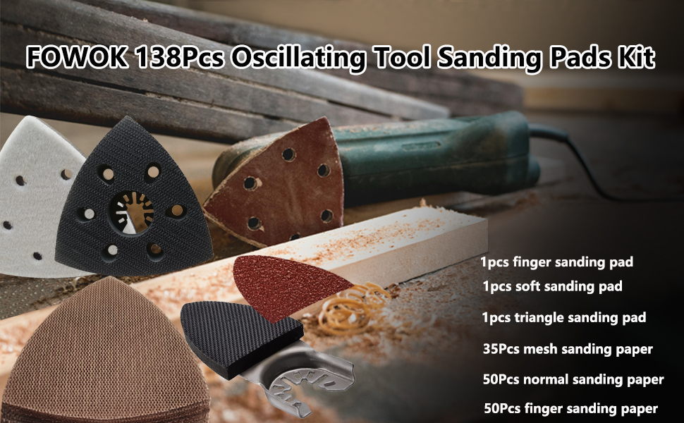 FOWOK Oscillating Tool Sanding Pads - 138 Pcs -10