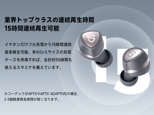 aptX Adaptive コーデック ワイヤレスイヤホン Amazon.co.jp: SOUNDPEATS Sonic ワイヤレスイヤホン aptX