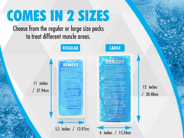 Large ice packs cover wide areas while small ice packs target specific spots for effective relief.