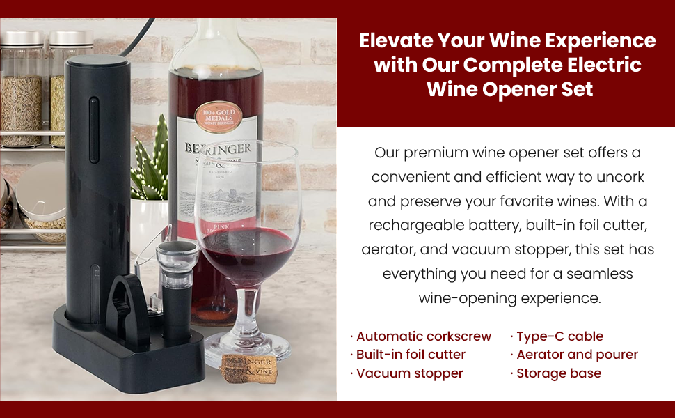 electric can opener, wine bottles, bottle opener