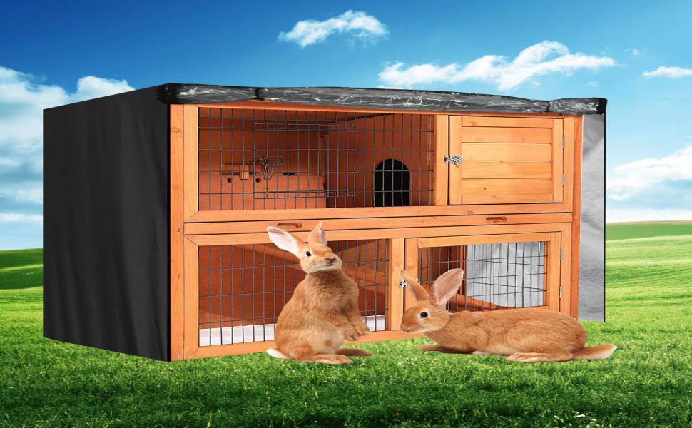 BORDSTRACT Rabbit Hutch Cover, Durable Oxford Rabbit Cage