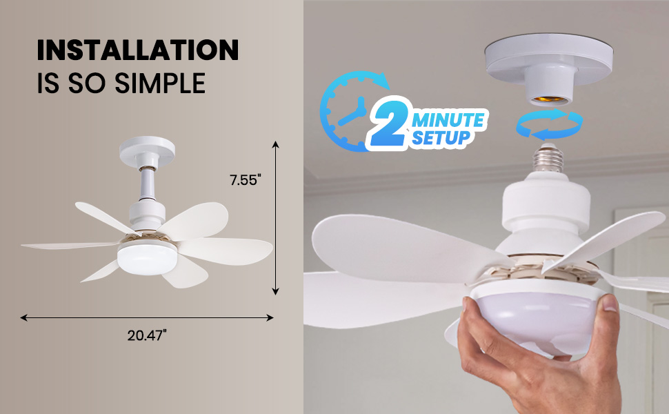 screw in ceiling fan in light socket