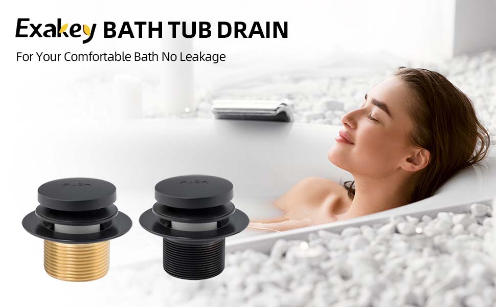 EXAKEY Bathtub Drain Tip Toe Bath Tub Drain Kit with TwoHole