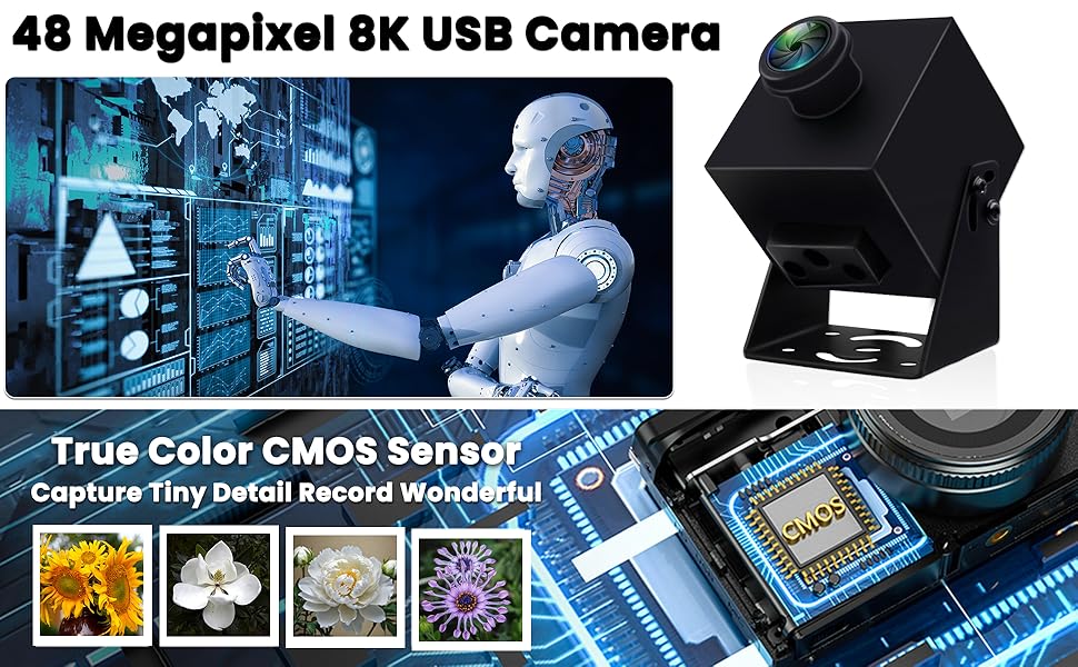 Amazon.co.jp: ELP 48メガピクセルUSBカメラ 8Kウェブカメラ 6000P