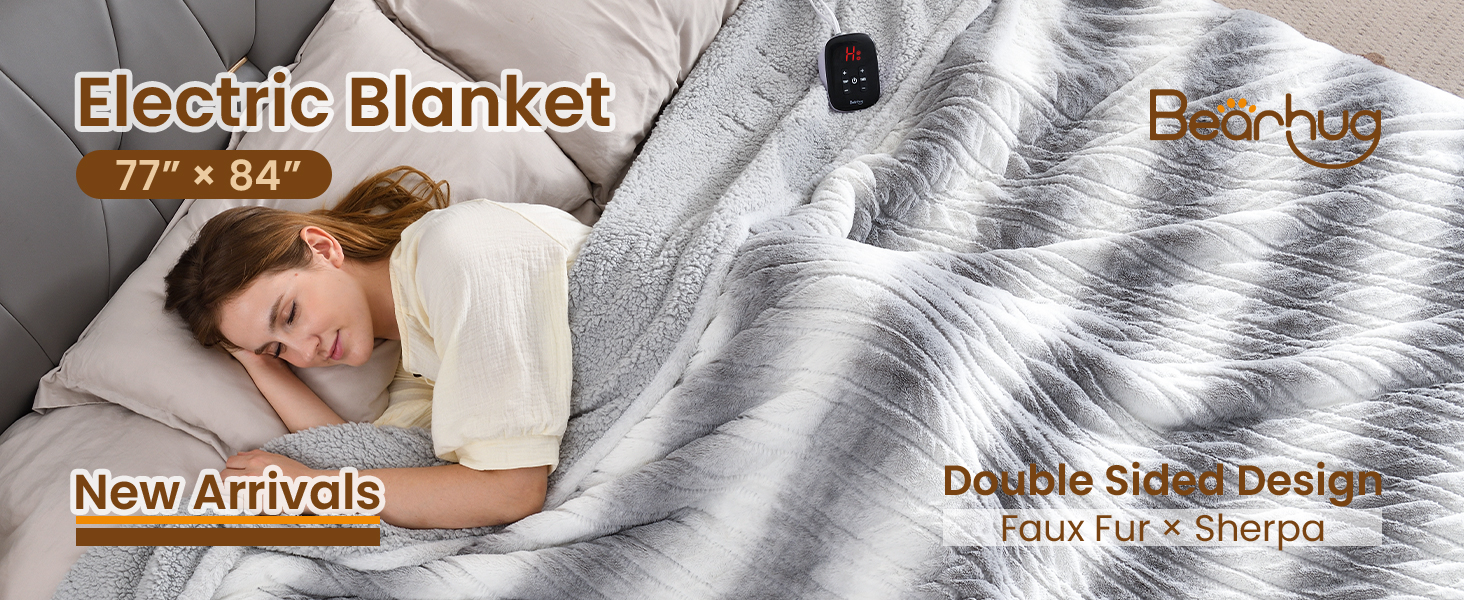 Bearhug Electric Blanket Full Size, 77"x84" Heated Blanket