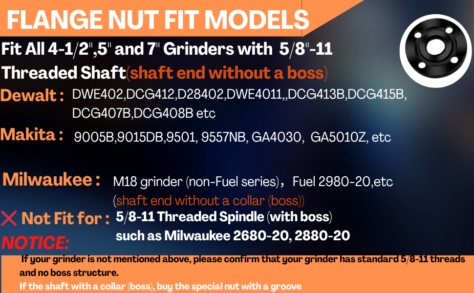grinder nuts 5/8 dewalt  grinder nut and flange makita grinder parts  DWE4011,DWE402,DCG413B