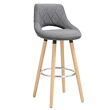 WOLTU 2 Pcs Bar Stools Breakfast Kitchen Counter High Stools Wood Legs Barstools Black 17 BH111hgr