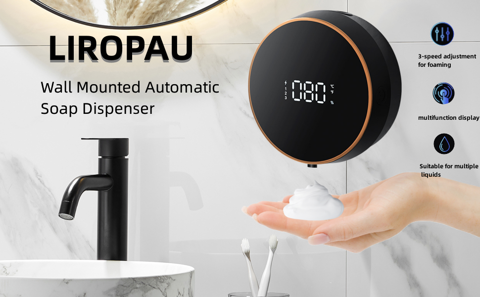 Automatic Soap Dispenser Wall Mounted, 300ml Touchless Hand Sanitizer
