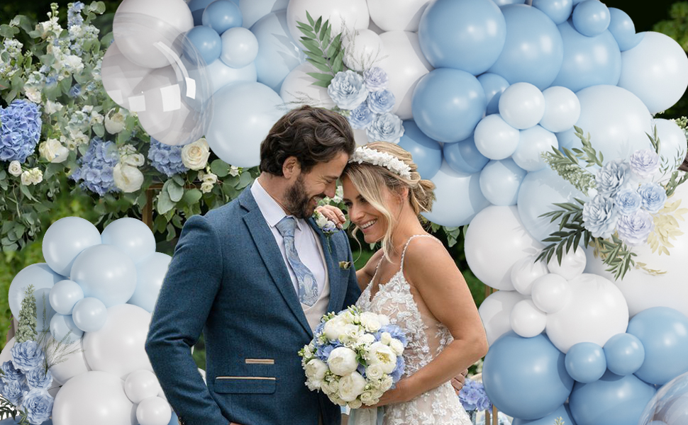 dusty blue balloons