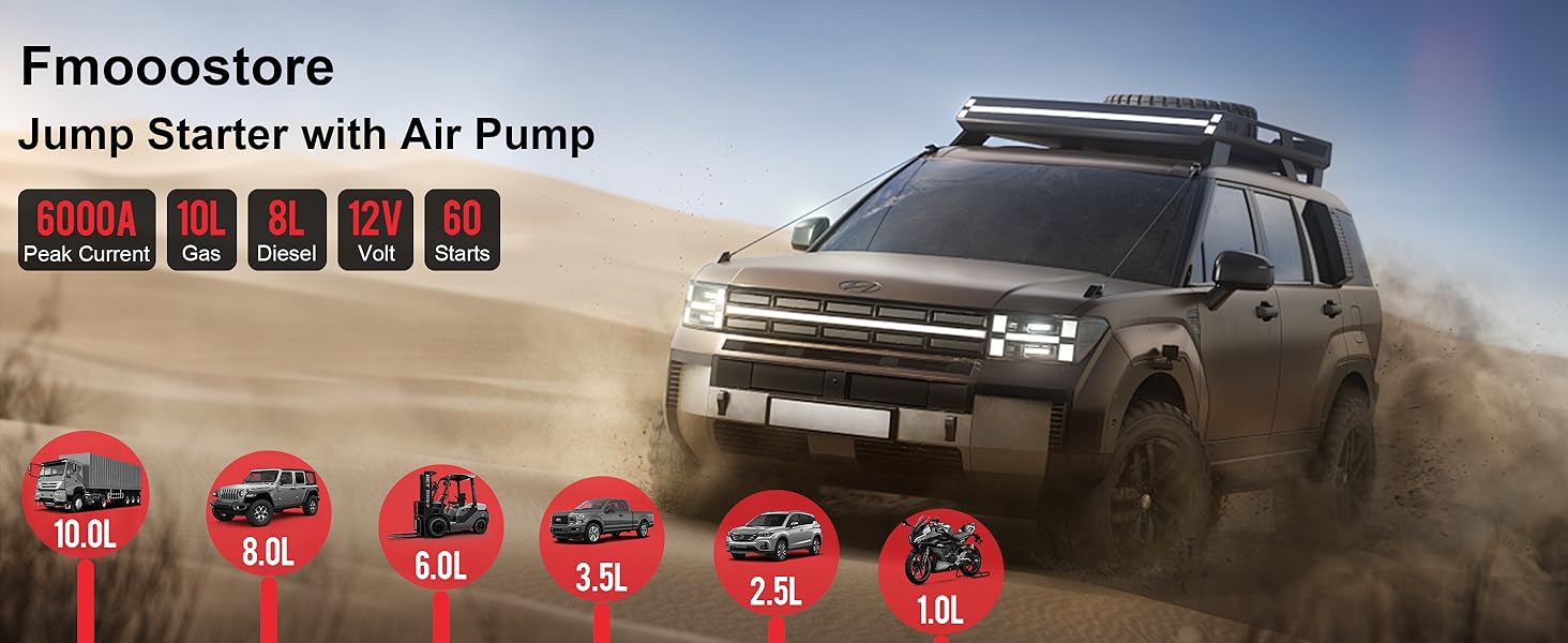 Car Jump Starter with Air Compressor