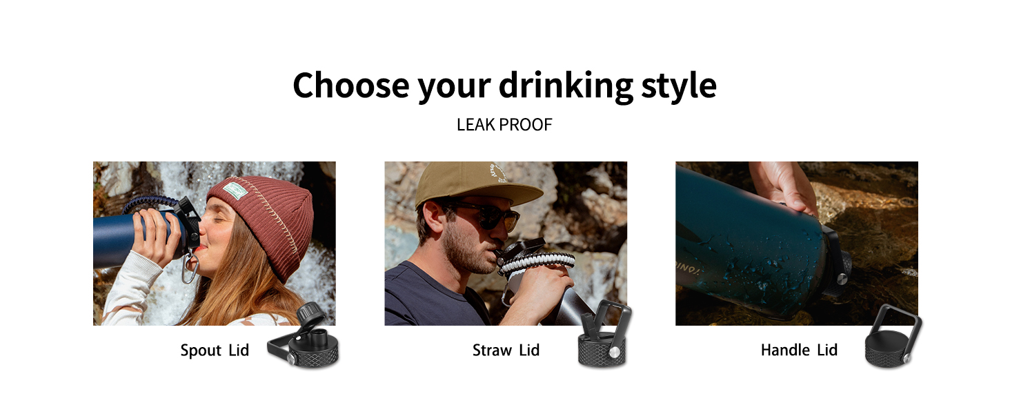 Three types of cup lids