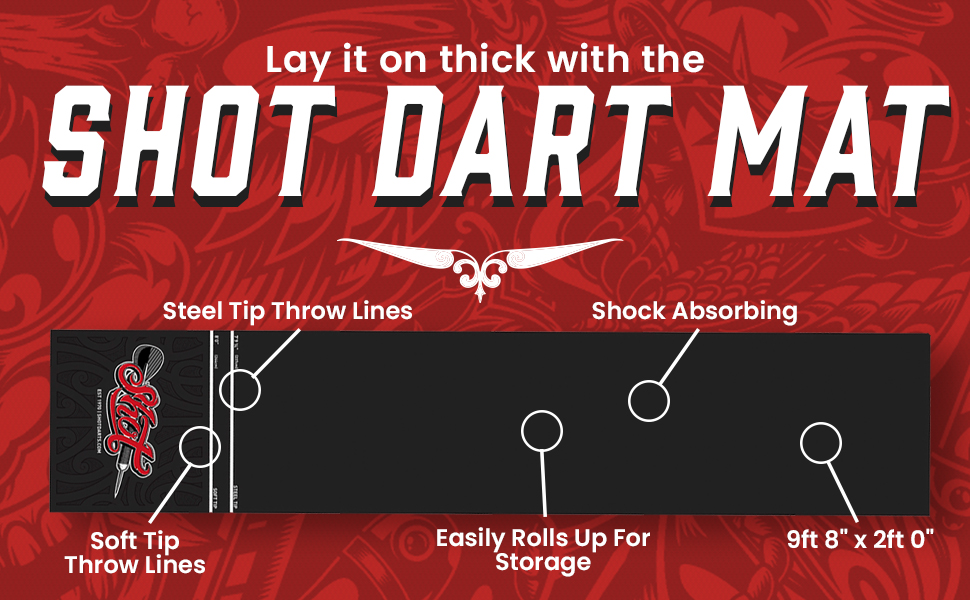 Shot Darts Professional Dart MatDart Points and Flooring