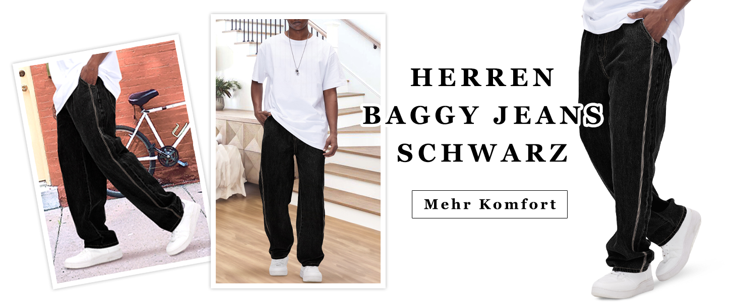 Herrenbaggy Jeans schwarz