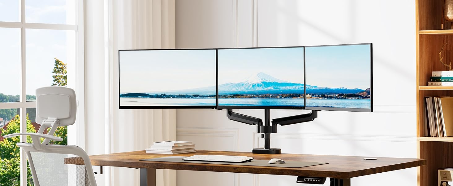 ELIVED Monitor Halterung 3 Monitore Gasdruckfeder 3 Monitorhalterung Bildschirme umhüllen dich