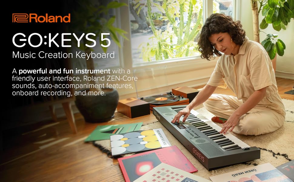 Amazon.com: Roland GO:KEYS 5 Music Creation Keyboard | 61-Note Keyboard | Built-In Stereo Speakers | Mic Input | Bluetooth Audio/MIDI Support for Music Streaming - Graphite : Everything Else
