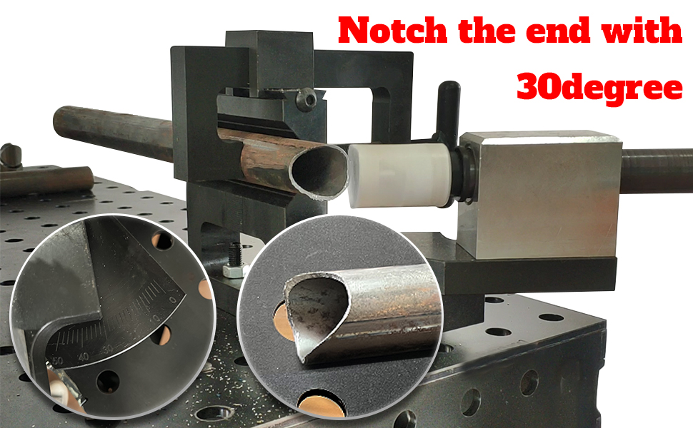 Notch the end with 30degree