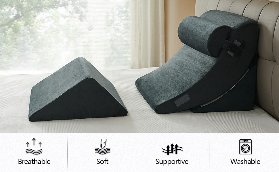Ganaver 4Pcs Wedge Pillow for Sleeping, Orthopedic Bed