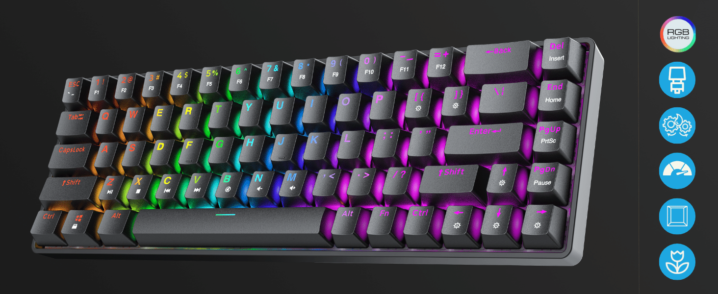 Geeky gk65 Hotswap mechanical gaming keyboard 60% form factor dk61se gk61se gk 60%
