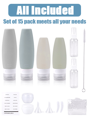 tsa approved toiletry kit silicone bottle traveling necessities refillable lotion container