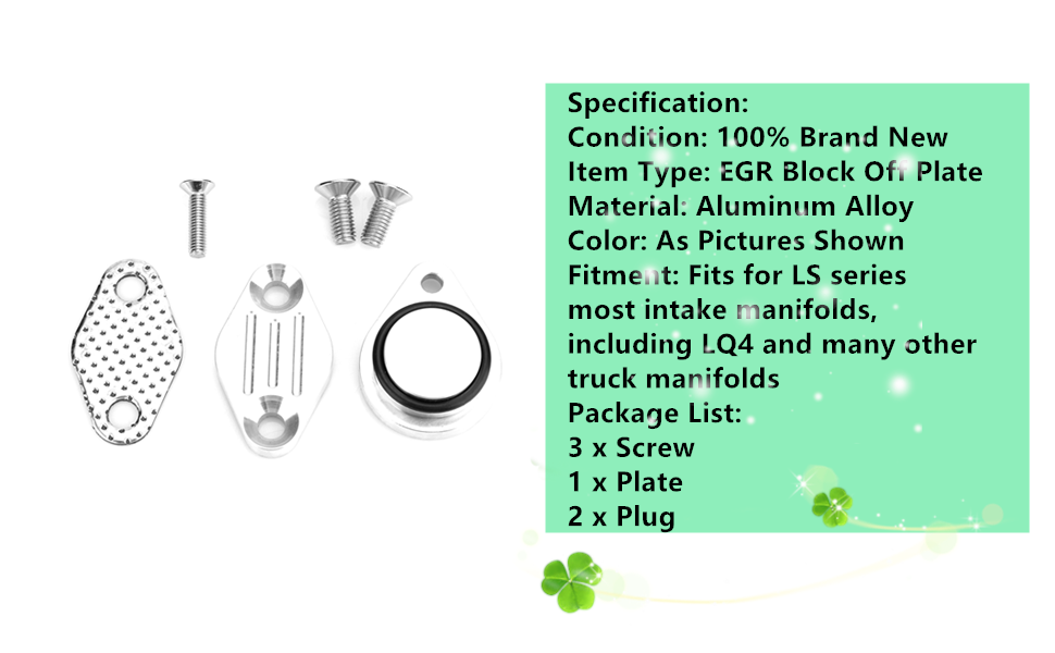 KIMISS EGR Delete Plate Set, EGR Block Off Plate Intake Exhaust Block