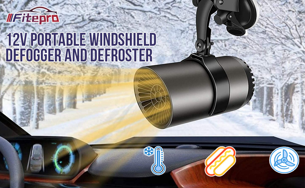 Car Heater 12V 150W Portable Windshield Defogger and Defroster, 2 in1