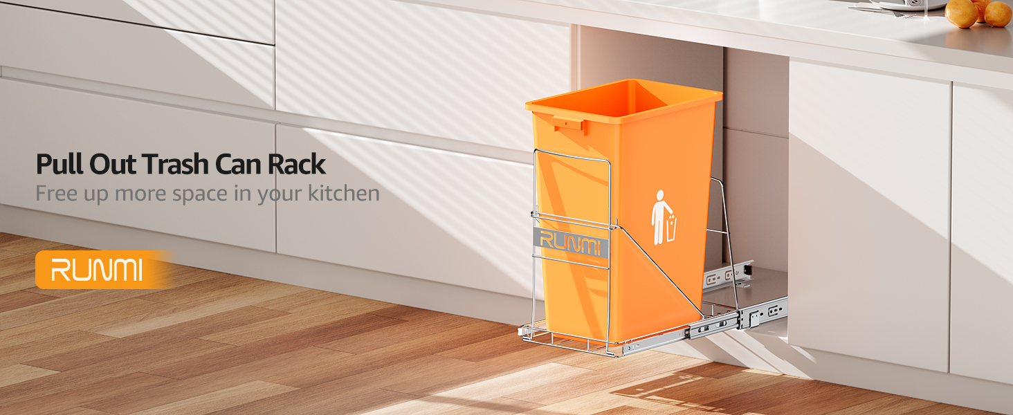 Double 37 Quart Pull Out Trash Can Under Under Sink Trash Can