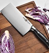 Klaus Meyer Arcelor Cleaver Knife 7 Inch Chef's Cleaver Knife- 1.4034 German Steel with ABS Ergon...