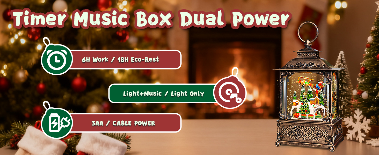 黑刷金扁方水灯-小火车圣诞树飞天鹿A3