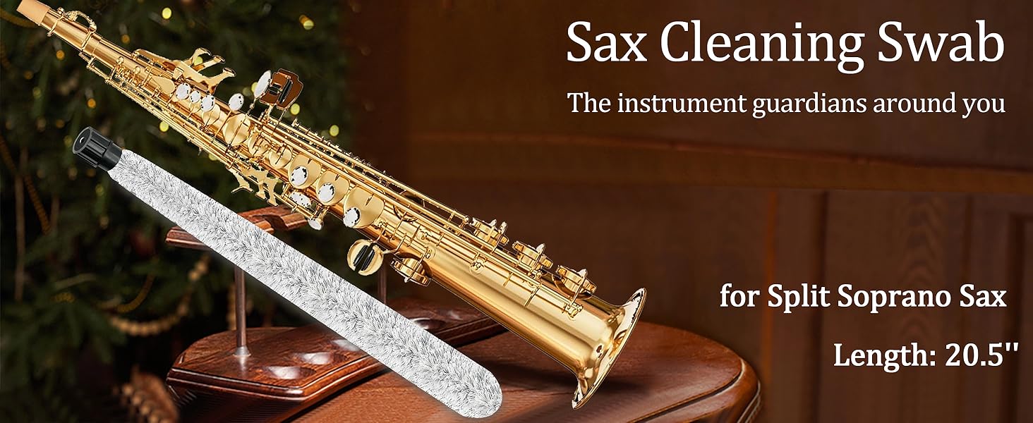 Split Soprano Saxophone Cleaning Swab, Soprano Sax Pad Saver Brush Cleaner, Ultra
