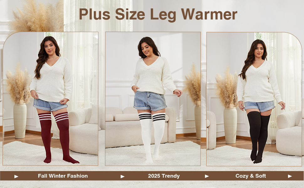 plus size thigh high socks