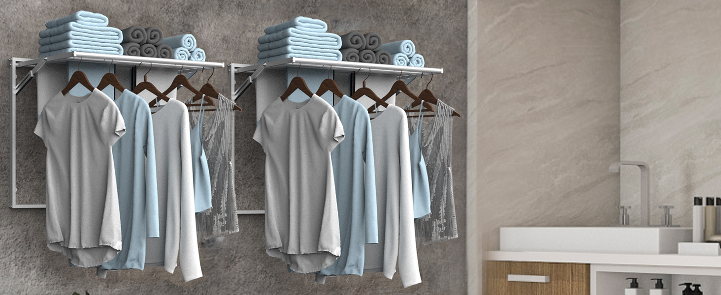 Wall Mount Clothes Drying Rack
