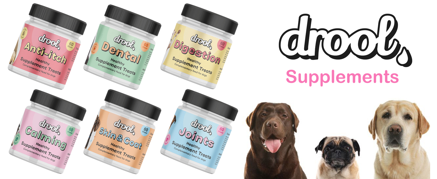 Drool Pet Products Digestion Supplements for Dogs Dog Treats with