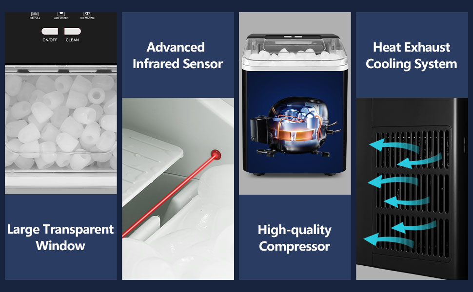 Mua KUMIO Ice Machine Maker Countertop, 9 Bullet Ice Fast Making in 68