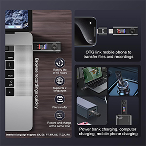 SPN-JGSP Digital Voice Recorder with AI Noise Reduction