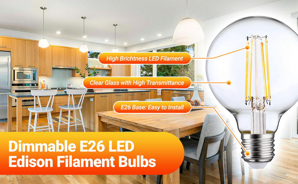 G25 LED Globe Light Bulbs Dimmable