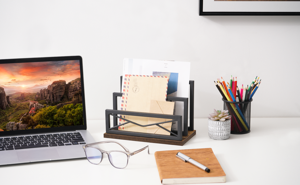 Snughome Desktop Mail Organizer, Desk Mail Organizer with