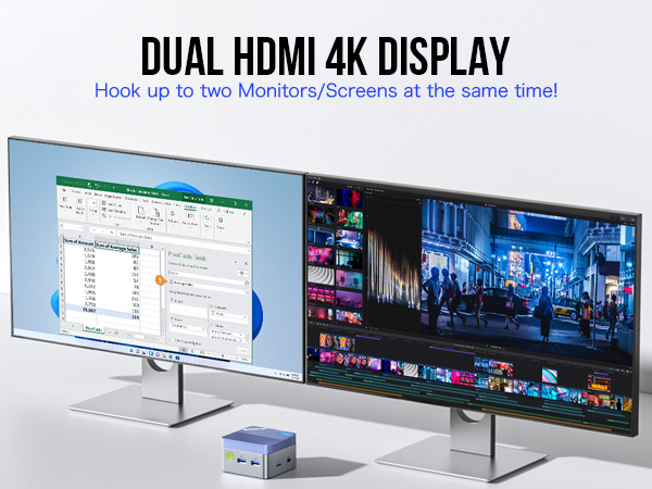 n97 mini pc desktop computer dual hdmi screen display