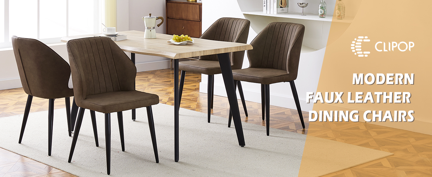 Faux leather dining chair set of 2 4 6