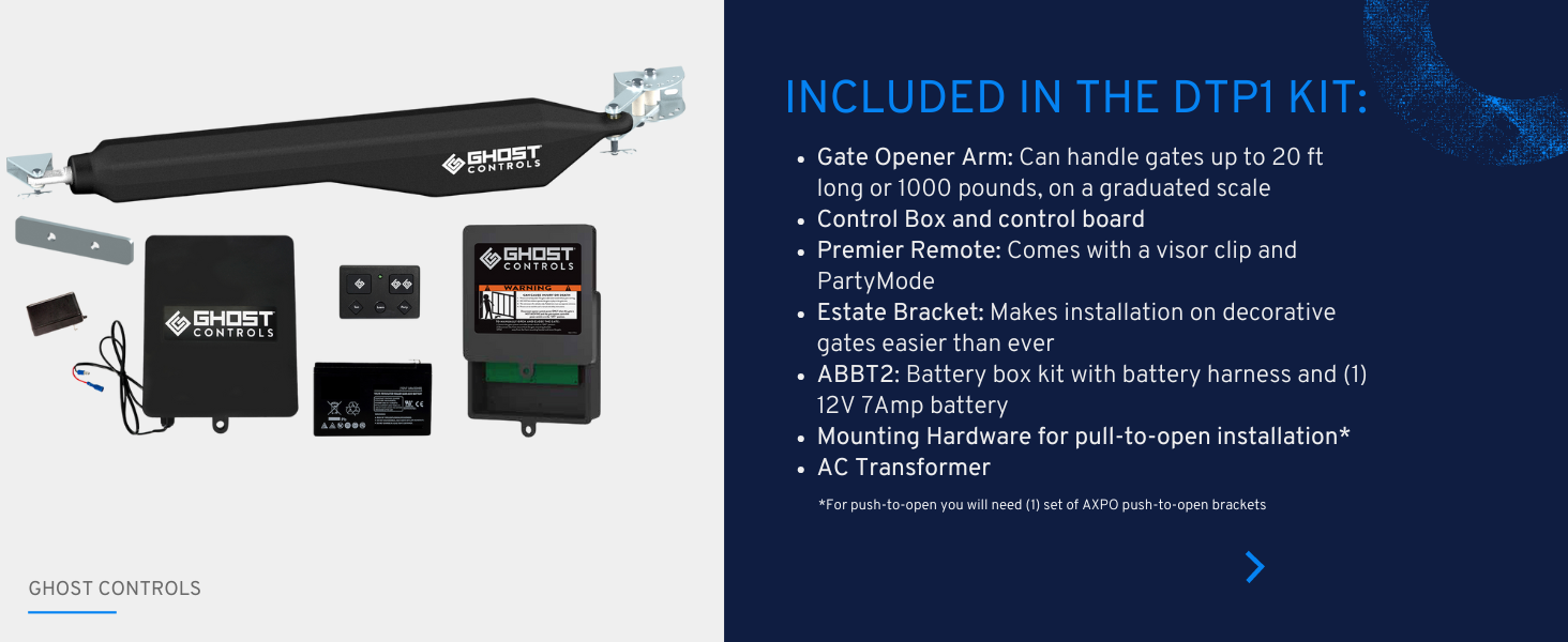 Ghost Controls Automatic Gate Opener Kit for Decorative Driveway Swing
