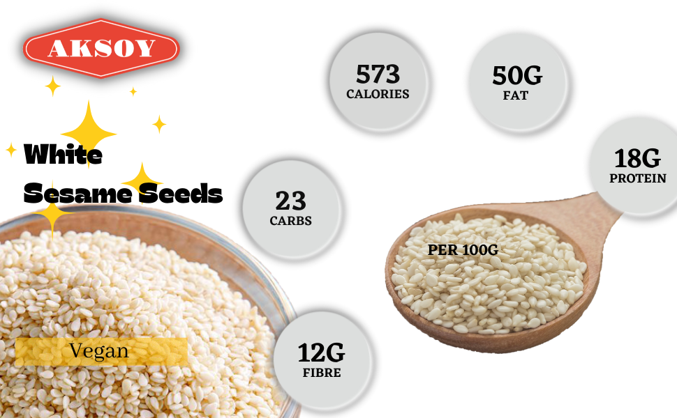 Aksoy Sesame seeds 750GR Quality Natural Herbs & Spices, Sesame Seed