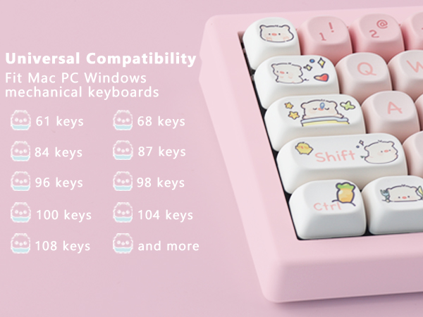 小物 hicky Amazon.com: Hyekit PBT Keycaps - 145 Keys MOA Profile Pink Pig