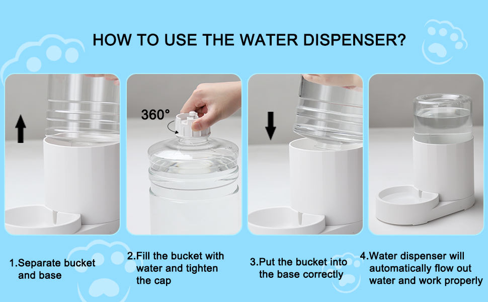 Pet Supplies RIZZARI Automatic Pet Waterer, 3L Gravity Water