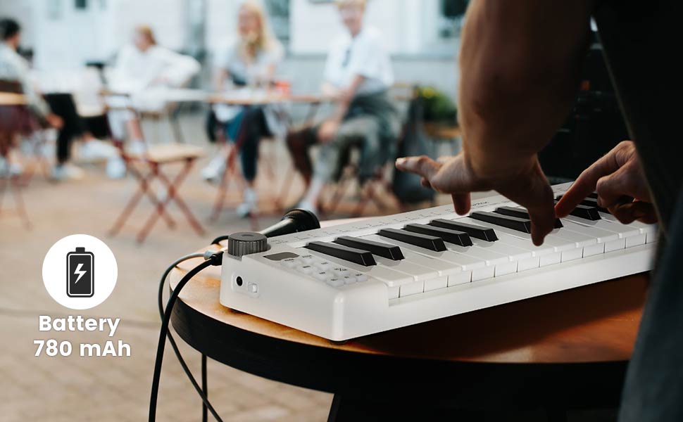 Asmuse 25 Key USB MIDI Keyboard, Bluetooth Sensitive Keys