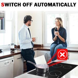 Ceramic Hob, Karinear 60cm Built-in 4 Zones Electric Hob With Touch Control 6000W, Hard Wired, No Plug Included 17 black electric cooker