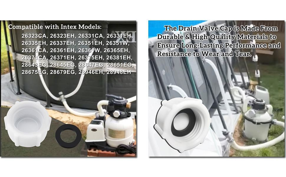 Drain Valve Cap and O Ring 11456 Replacement for Intex Sand