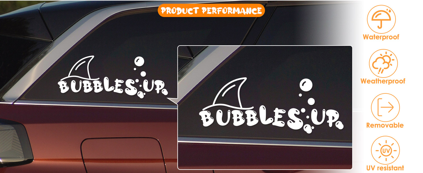 Aolamegs 7" Bubbles Up Car Decal 2 Pack Vinyl Windows Stickers, Weatherproof